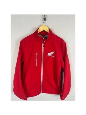 Honda Mens Red Softshell Fleece Lined Full Zip Jacket Small Official Licensed